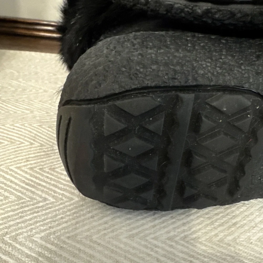 Regina Anna Black Goat Fur Water Repellent Boots Italy US 10 EU 41 Designer